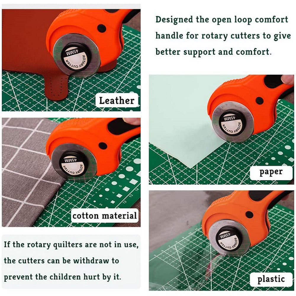 Rotary Cutter Leather Cutting Tool Fabric Circular Blade Knife For DIY Sewing Quilting Patchwork Cr 5