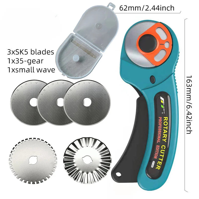 Rotary Cutter R45mm Patchwork Roller, Fabric Quilting Cutting Tools for Cloth, Leather Paper Craft and Sewing