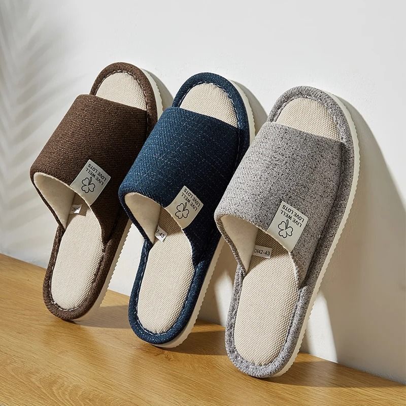 Home Linen Slippers Unisex Breathable Indoor Lightweight Comfort