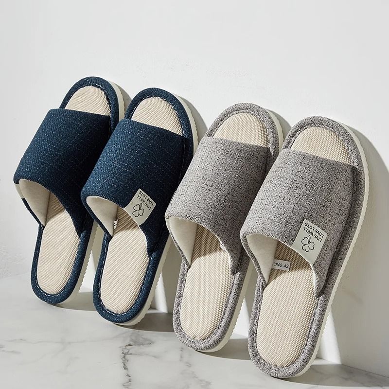 Home Linen Slippers Unisex Breathable Indoor Lightweight Comfort 2