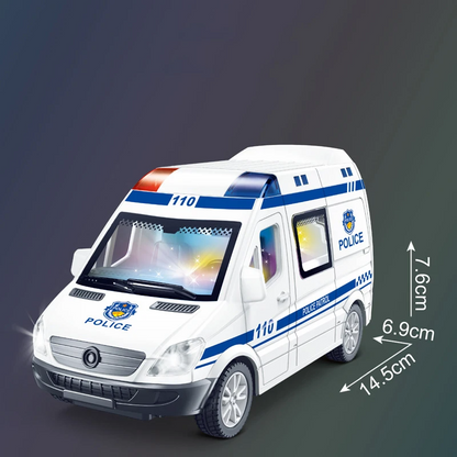 Diecast Emergency Vehicle Toy Set With Siren Sound  Flashing Lights Mini Car Model Collection For B 5