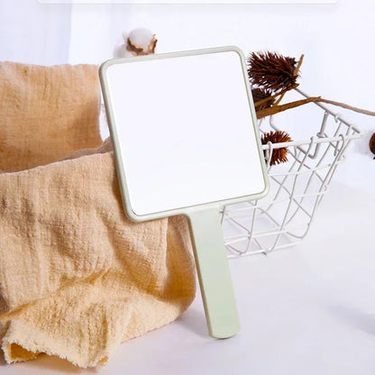 Square Makeup Vanity Mirror with Handle, Eyelash Extension Handheld Mirror, Compact Hand Mirror for SPA Salon