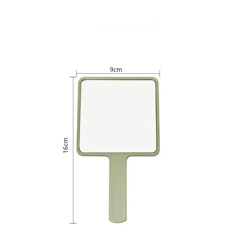 Square Makeup Vanity Mirror with Handle, Eyelash Extension Handheld Mirror, Compact Hand Mirror for SPA Salon