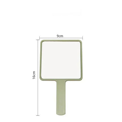 Square Makeup Vanity Mirror with Handle, Eyelash Extension Handheld Mirror, Compact Hand Mirror for SPA Salon