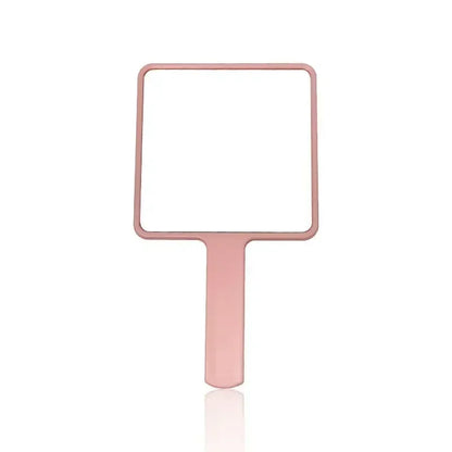 Square Makeup Vanity Mirror with Handle, Eyelash Extension Handheld Mirror, Compact Hand Mirror for SPA Salon