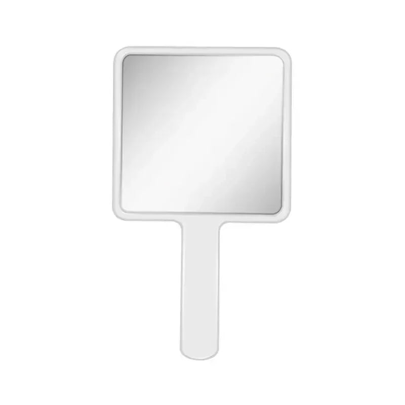Square Makeup Vanity Mirror with Handle, Eyelash Extension Handheld Mirror, Compact Hand Mirror for SPA Salon
