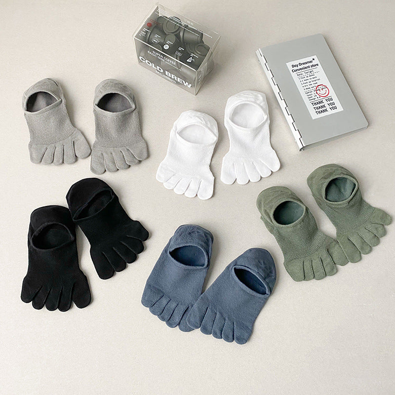 5 Pairs Invisible Toe Socks, Summer Thin Cotton Mesh, Breathable, Deodorant Cool 5 Finger Socks