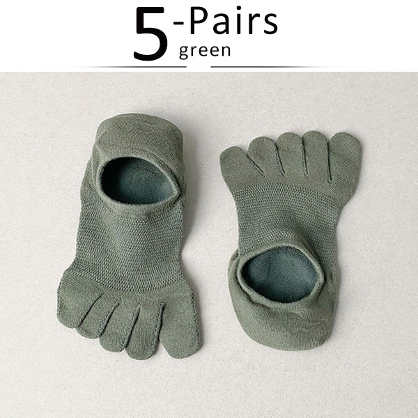 5 Pairs Invisible Toe Socks, Summer Thin Cotton Mesh, Breathable, Deodorant Cool 5 Finger Socks