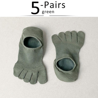 5 Pairs Invisible Toe Socks, Summer Thin Cotton Mesh, Breathable, Deodorant Cool 5 Finger Socks