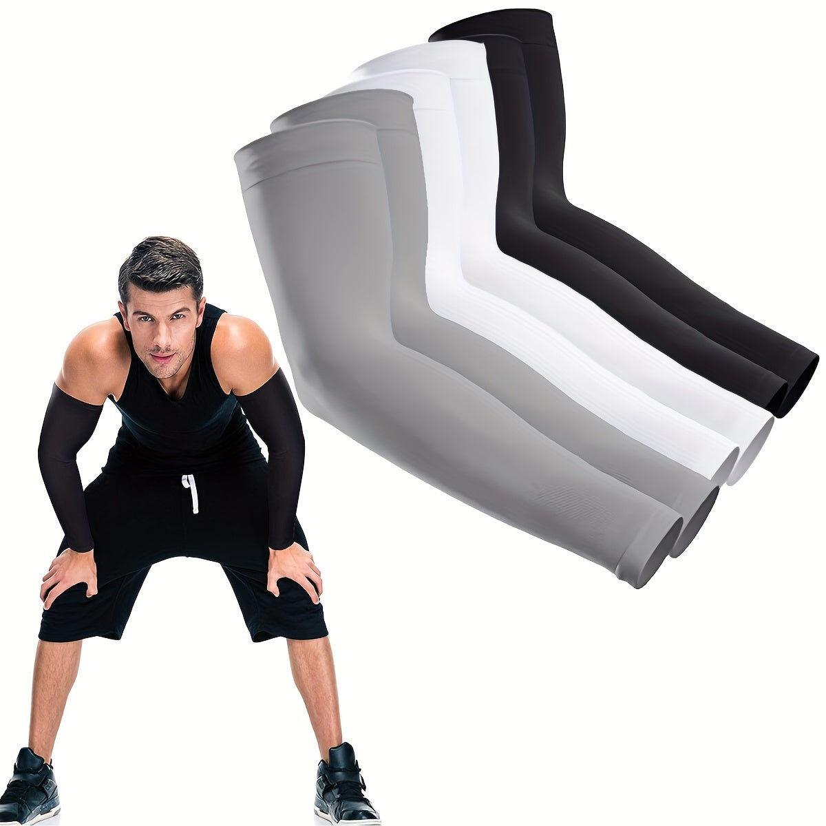 Breathable Cooling Arm Sleeves for Sun Protection, Pack of Unisex UV Arm Covers for Cycling, Running, and Outdoor