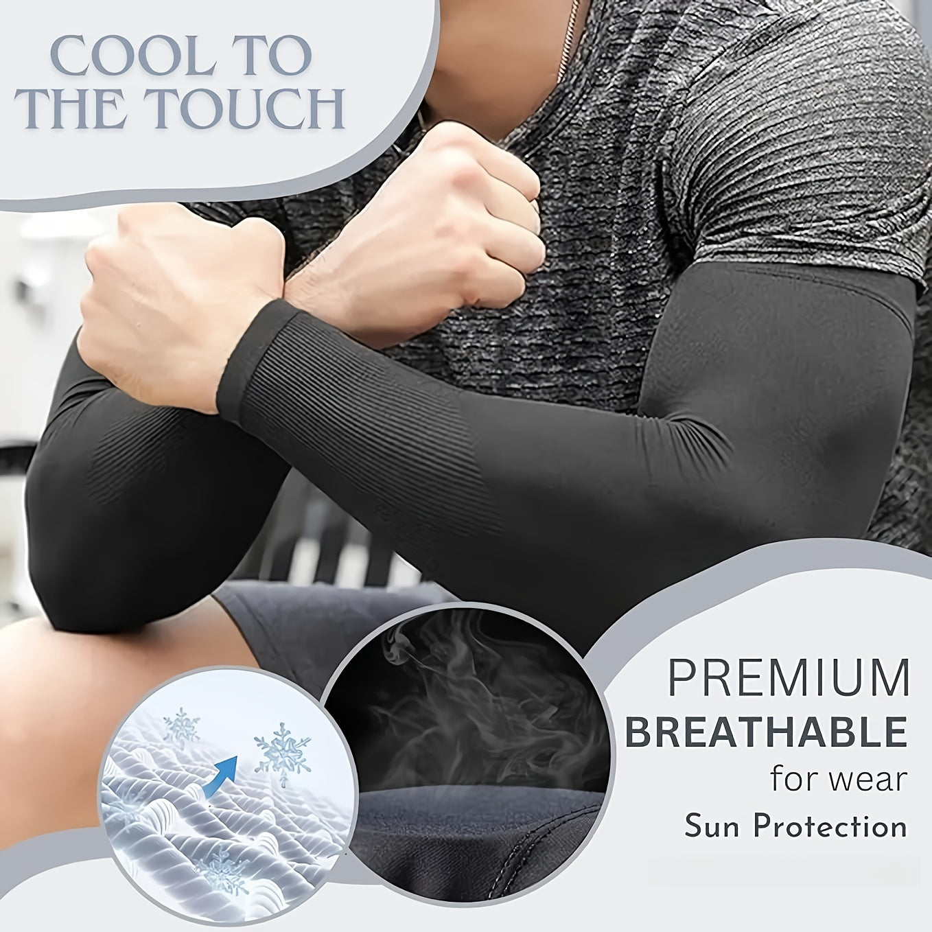 Breathable Cooling Arm Sleeves For Sun Protection Pack Of Unisex UV Arm Covers For Cycling Running  2