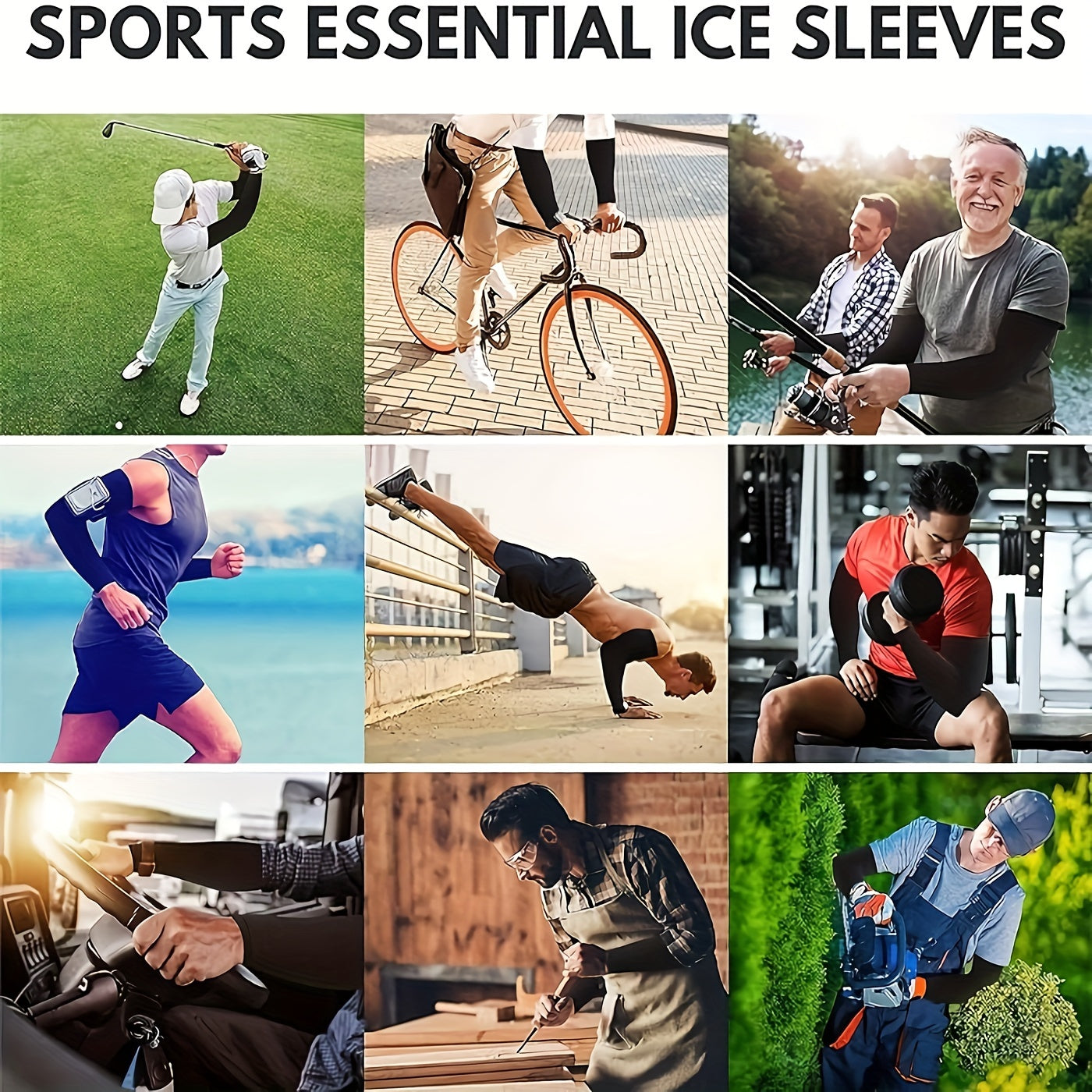 Breathable Cooling Arm Sleeves For Sun Protection Pack Of Unisex UV Arm Covers For Cycling Running  1