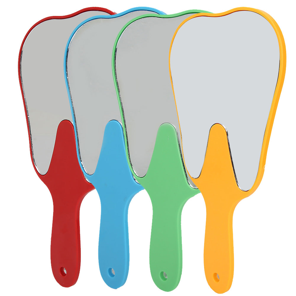 Cute Handheld Mirror with Handle, Compact Makeup Mirror Tool, Fashionable Plastic Handle Hand Mirror 4 Colors
