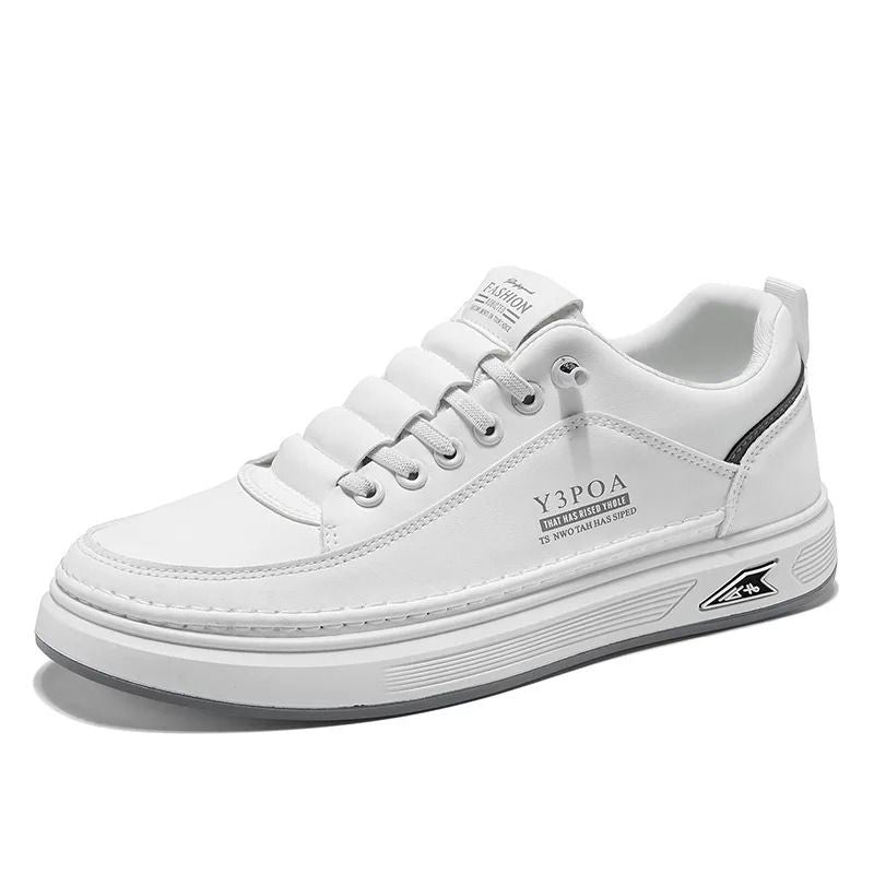 Mens Breathable Leather Slip On Sneakers Lightweight Platform Casual Shoes 4