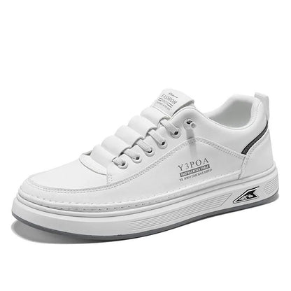 Mens Breathable Leather Slip On Sneakers Lightweight Platform Casual Shoes 4