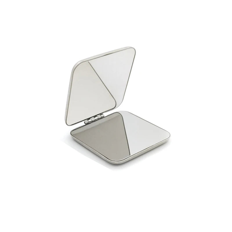Stainless Steel Portable Women Makeup Mirror Hand Pocket FoldedSide Cosmetic Small Travel Compact M 5