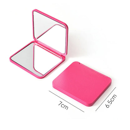 Portable 2-Face Makeup Mirror Square, Compact Hand Pocket Double-Sided Makeup Mirror, Cute Girls Gift Multiple Colors