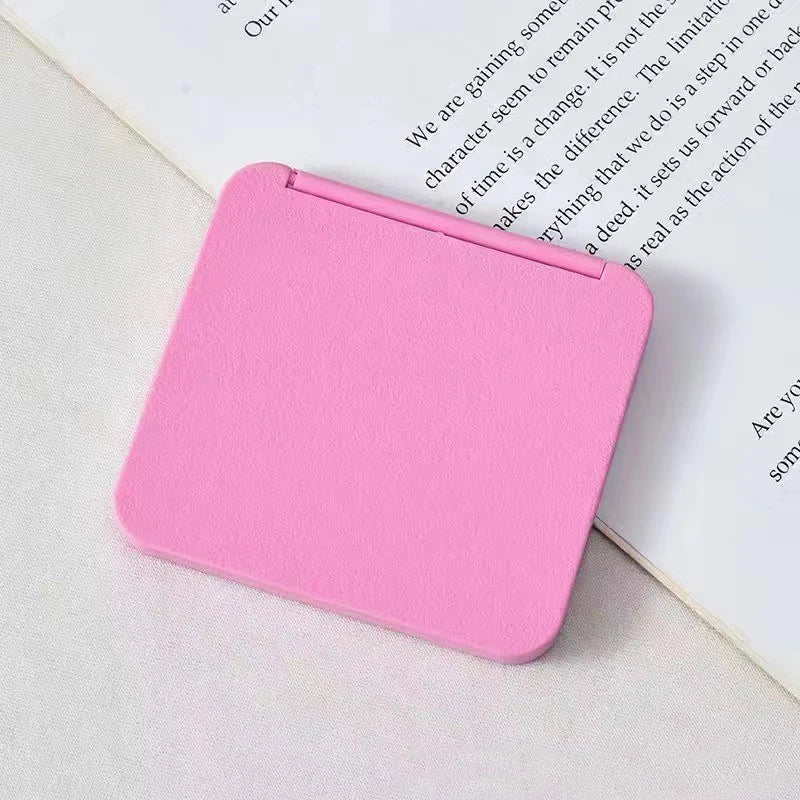 Portable 2-Face Makeup Mirror Square, Compact Hand Pocket Double-Sided Makeup Mirror, Cute Girls Gift Multiple Colors