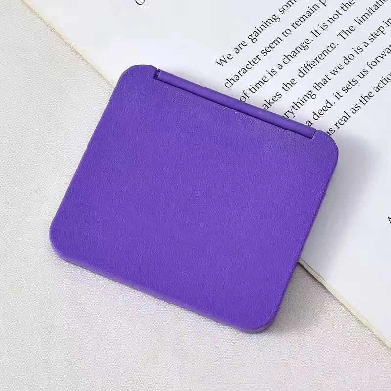 Portable 2-Face Makeup Mirror Square, Compact Hand Pocket Double-Sided Makeup Mirror, Cute Girls Gift Multiple Colors
