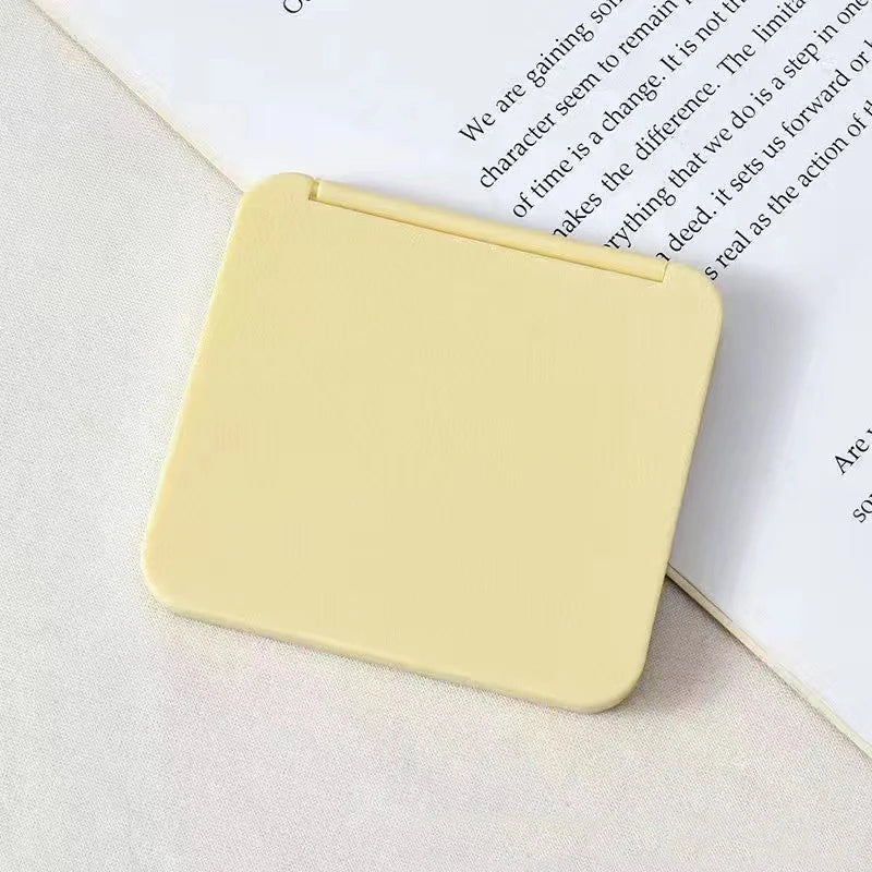 Portable 2-Face Makeup Mirror Square, Compact Hand Pocket Double-Sided Makeup Mirror, Cute Girls Gift Multiple Colors