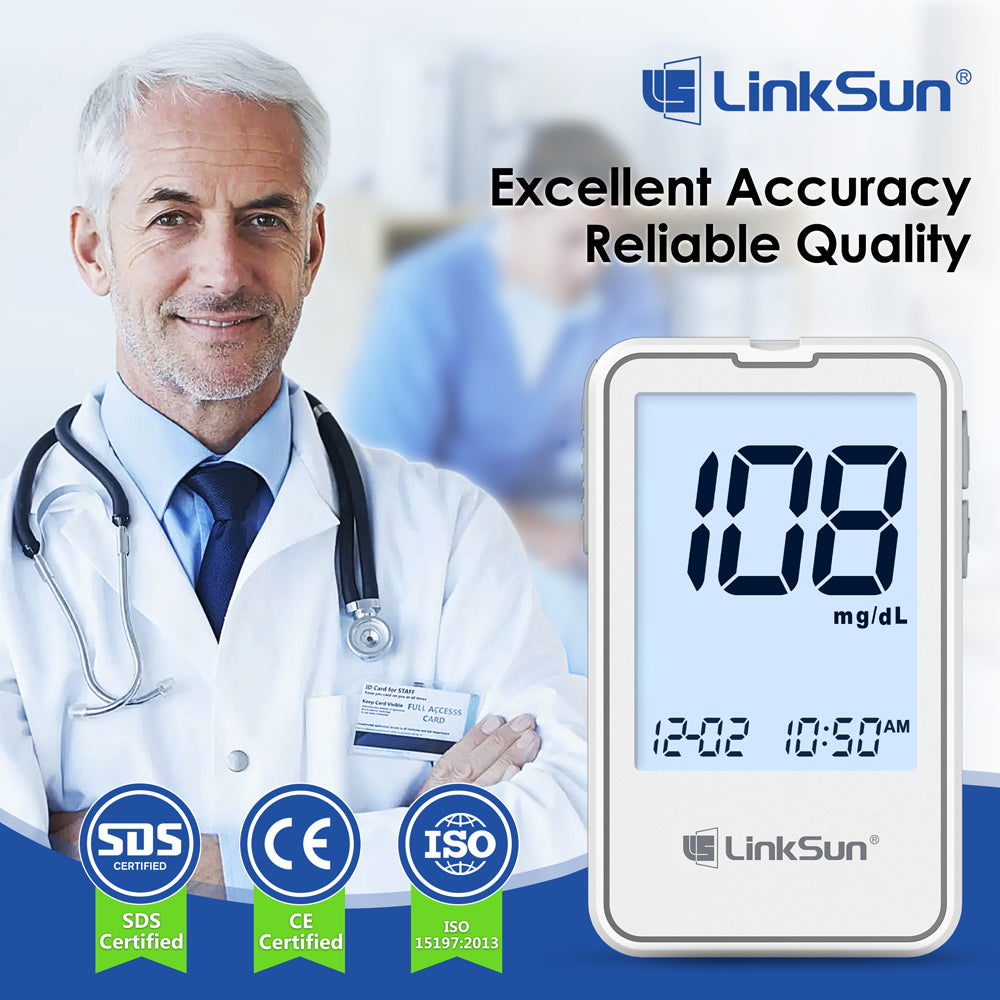 LinkSun Blood Glucose Meter Kit Fast  Accurate Diabetes Testing Machine With Strips Lancets  Glucom 1