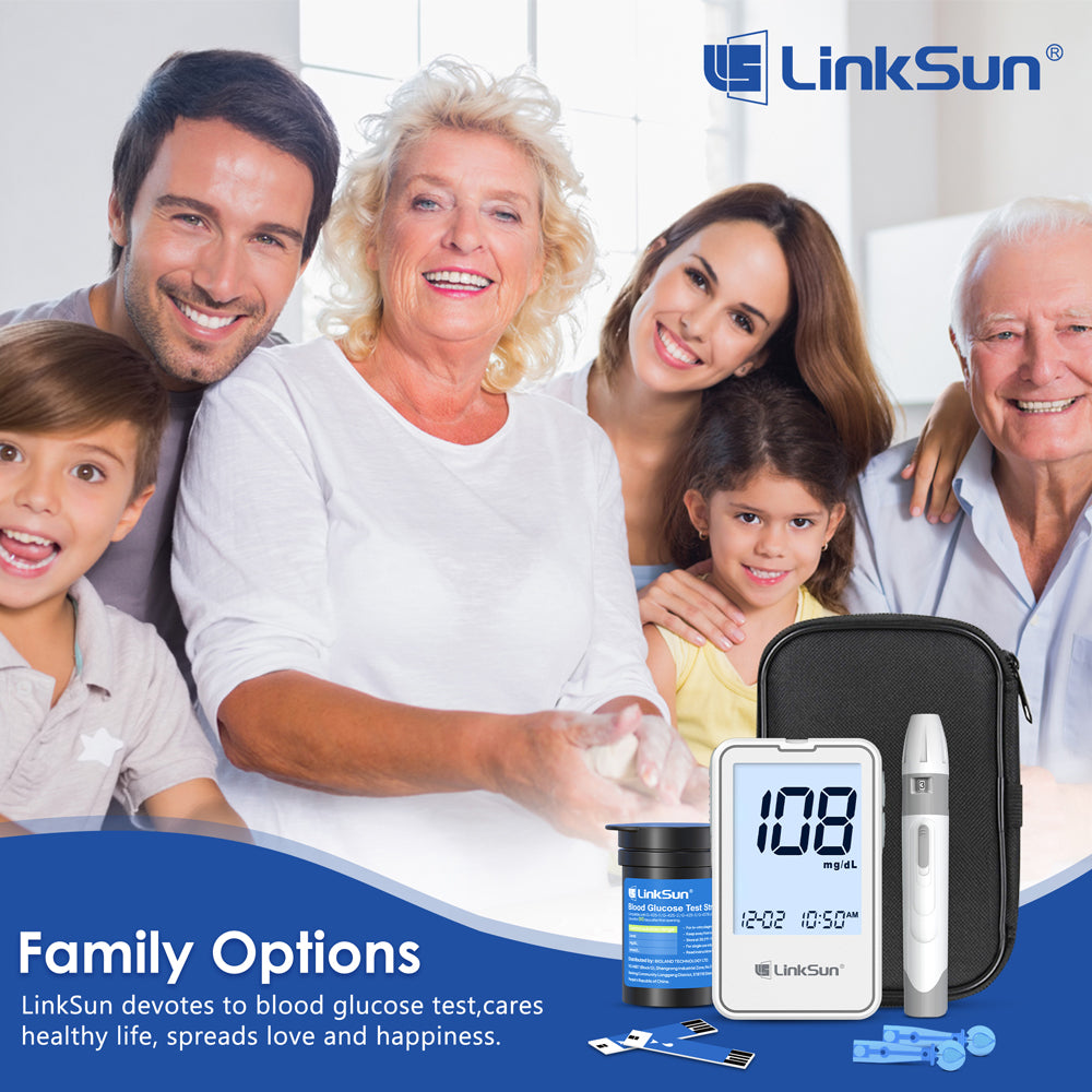 LinkSun Blood Glucose Meter Kit Fast  Accurate Diabetes Testing Machine With Strips Lancets  Glucom 5