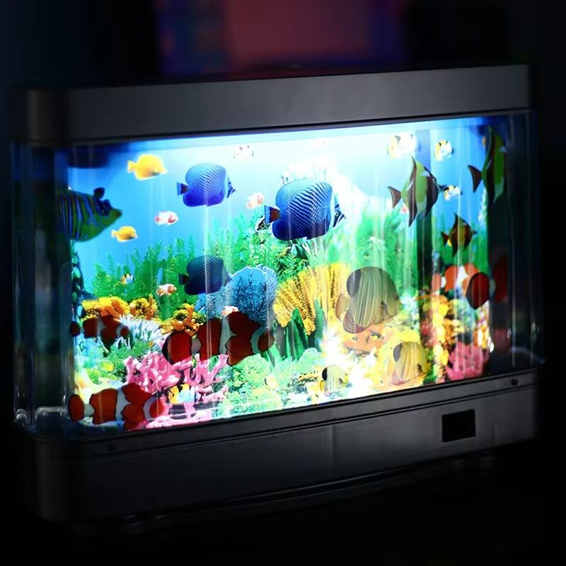Artificial Aquarium Lamp  Virtual Tropical Fish Tank Night Light For Kids  Home Decor 3