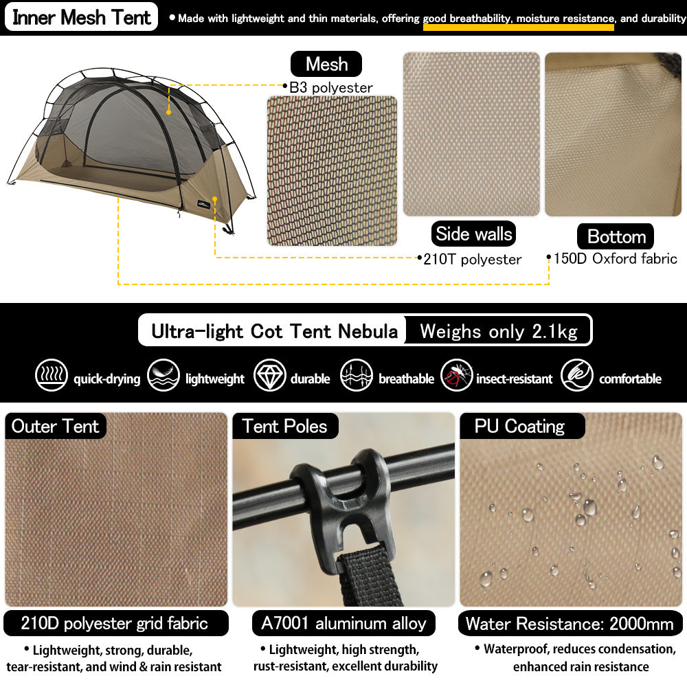 All-in-One Outdoor Camping Bed Tent: Soomloom Waterproof & Mosquito-Proof Shelter with Independent Inner Tent