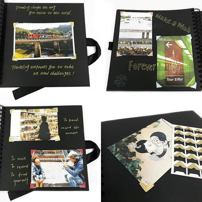 DIY Scrapbook Photo Album  80 Black Pages Kraft Memory Book For Wedding Anniversary  Gift Keepsakes 1