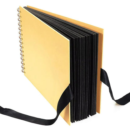 DIY Scrapbook Photo Album  80 Black Pages Kraft Memory Book For Wedding Anniversary  Gift Keepsakes 3