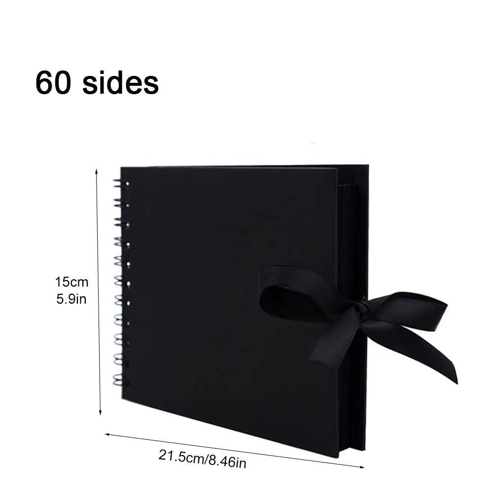 DIY Scrapbook Photo Album  80 Black Pages Kraft Memory Book For Wedding Anniversary  Gift Keepsakes 7