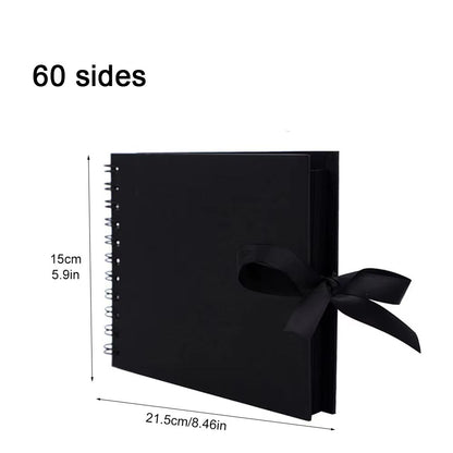 DIY Scrapbook Photo Album  80 Black Pages Kraft Memory Book For Wedding Anniversary  Gift Keepsakes 7