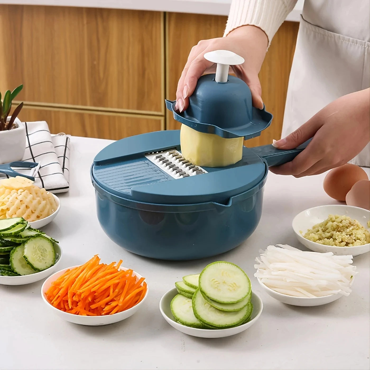 Ultimate Manual Vegetable Cutter & Slicer, Multi-Functional Kitchen Grater for Effortless Food Prep