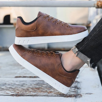 British Leather Casual Shoes for Men, Classic Spring Summer Loafers, Sneakers, All-Match Trendy Platform Flats