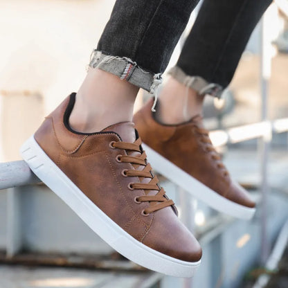 British Leather Casual Shoes for Men, Classic Spring Summer Loafers, Sneakers, All-Match Trendy Platform Flats