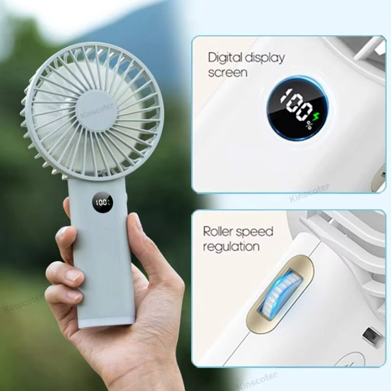 Rechargeable Handheld Personal Fan  Portable Mini USB Fan With 3600mAh Battery Stepless Speed  Nigh 1