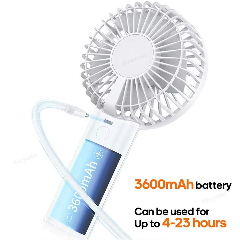 Rechargeable Handheld Personal Fan  Portable Mini USB Fan With 3600mAh Battery Stepless Speed  Nigh 3