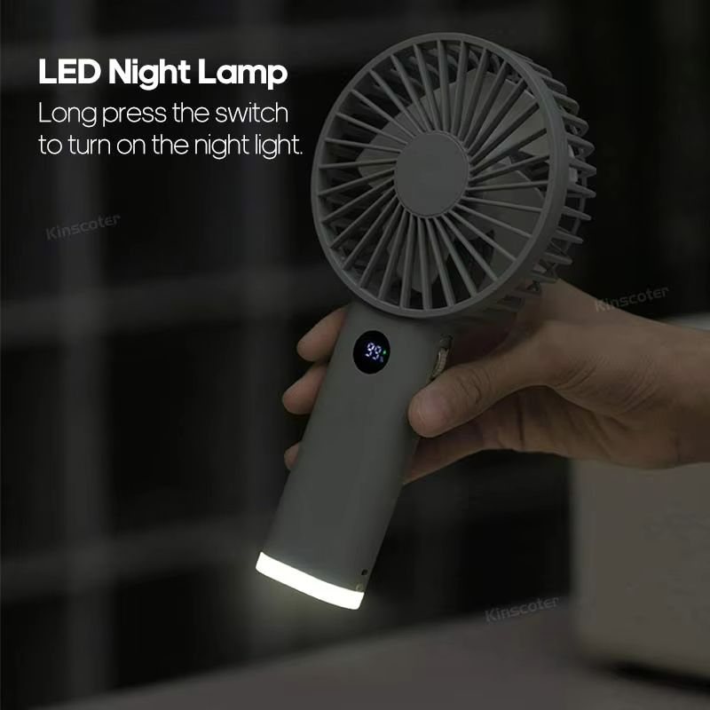 Rechargeable Handheld Personal Fan  Portable Mini USB Fan With 3600mAh Battery Stepless Speed  Nigh 4