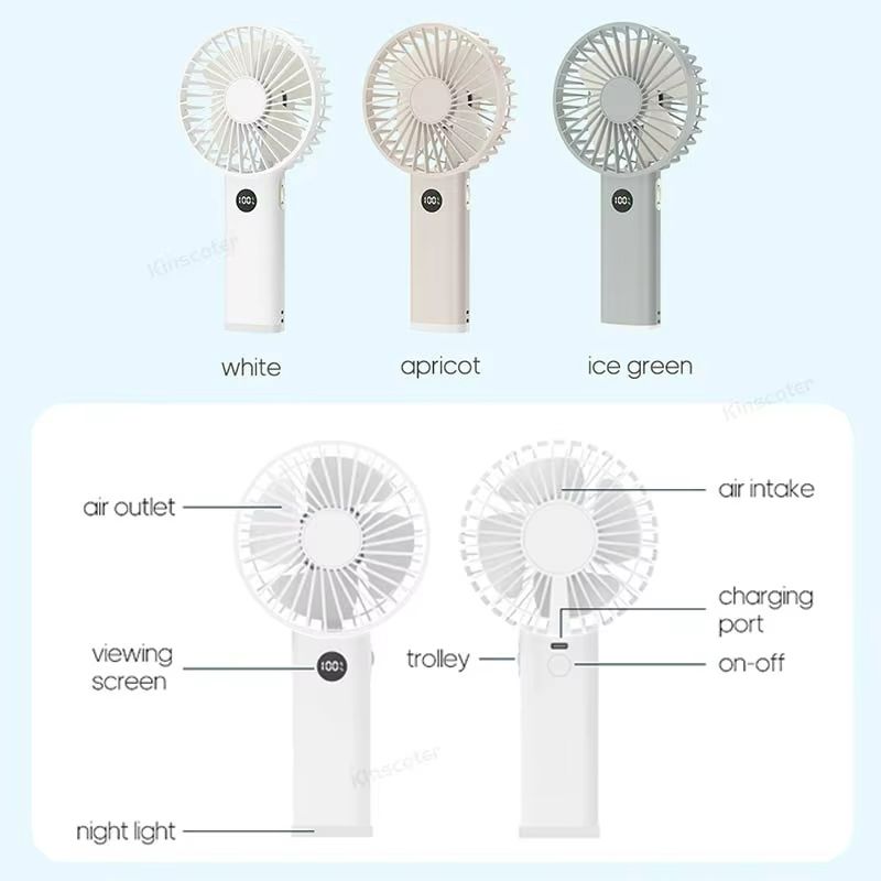 Rechargeable Handheld Personal Fan  Portable Mini USB Fan With 3600mAh Battery Stepless Speed  Nigh 5