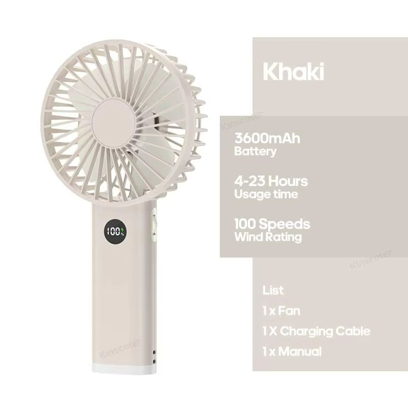 Rechargeable Handheld Personal Fan  Portable Mini USB Fan With 3600mAh Battery Stepless Speed  Nigh 7