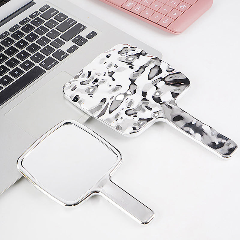 Liquid Shape Square Mirror Portable Makeup Mirror Mini Hand Held Cosmetic Travel Metallic Beauty Mi 4