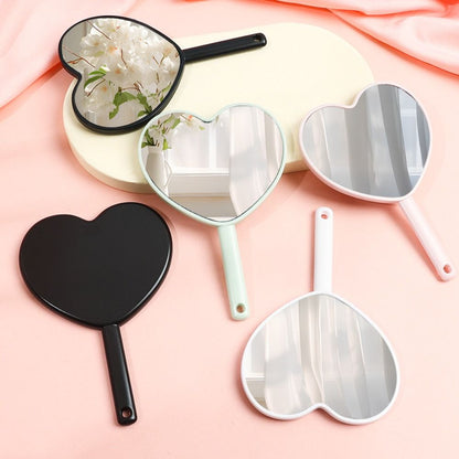 Sweet Girl Style Makeup Mirrors Handheld, Fashion Love Makeup Mirror, Cute Portable Heart Shaped Beauty Mirror for Daily