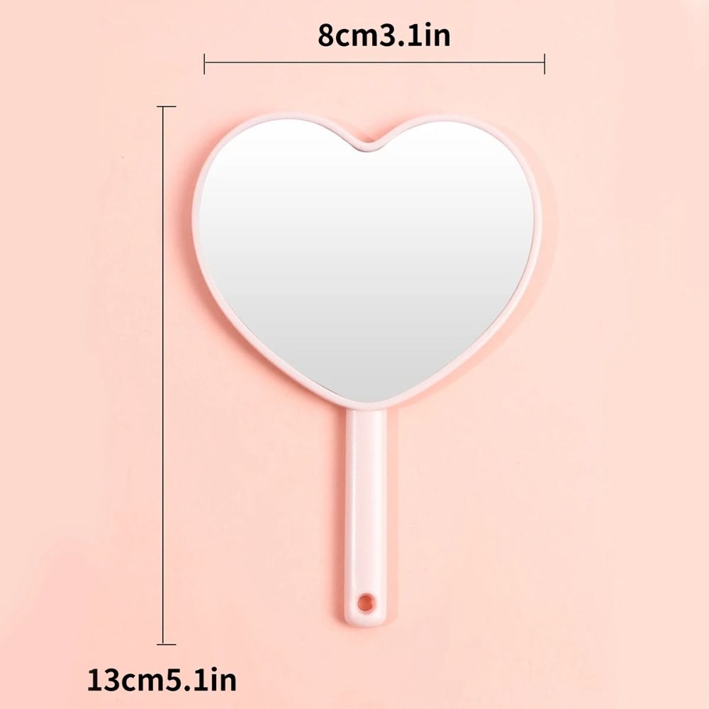 Sweet Girl Style Makeup Mirrors Handheld, Fashion Love Makeup Mirror, Cute Portable Heart Shaped Beauty Mirror for Daily