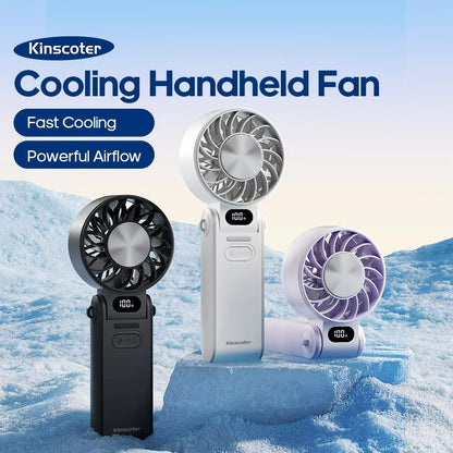 Rechargeable Handheld Fan – Foldable 3600mAh Portable Mini Fan with Adjustable Speeds & Lanyard
