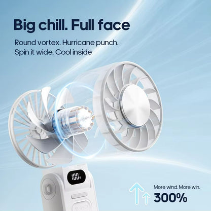 Rechargeable Handheld Fan  Foldable 3600mAh Portable Mini Fan With Adjustable Speeds  Lanyard 3