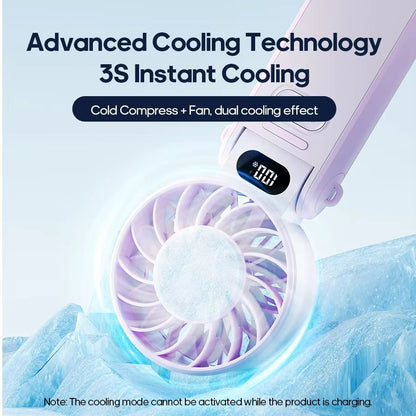 Rechargeable Handheld Fan  Foldable 3600mAh Portable Mini Fan With Adjustable Speeds  Lanyard 4