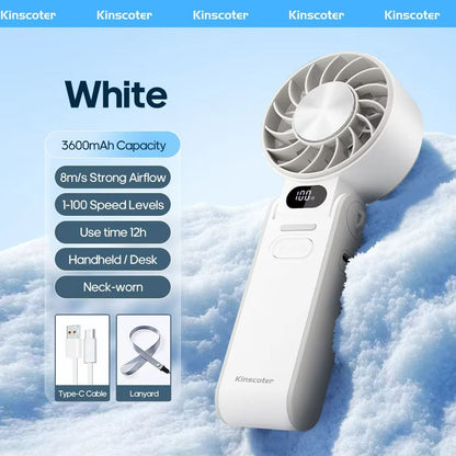 Rechargeable Handheld Fan  Foldable 3600mAh Portable Mini Fan With Adjustable Speeds  Lanyard 7