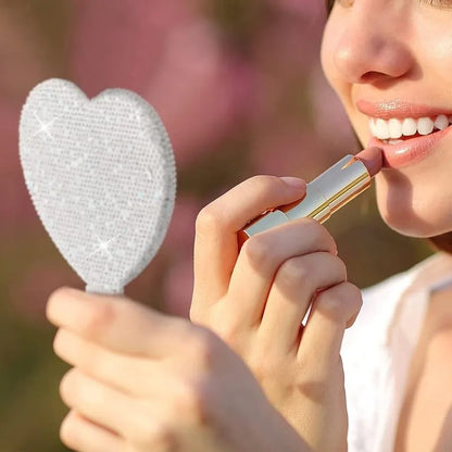 Fashionable Women Mirror Eyelash Extension Mirror, Diamond Hand Mirror, High End Beauty Handle Cosmetics Mirror