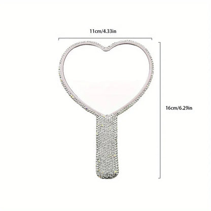 Fashionable Women Mirror Eyelash Extension Mirror, Diamond Hand Mirror, High End Beauty Handle Cosmetics Mirror