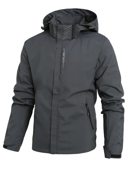 Ultimate Outdoor Protection Mens Lightweight Waterproof Jacket with Hood, Windproof Raincoat for Hiking & Climbing